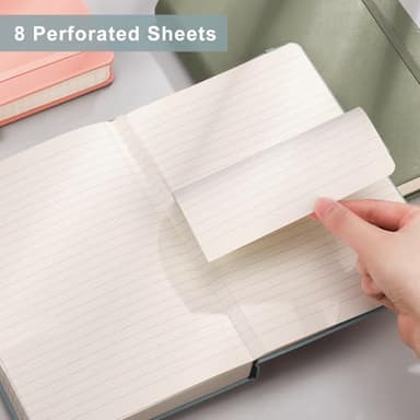 EMSHOI Notebook College Ruled - 256 Numbered Pages, 120 Gsm Thick Paper, A5 Hardcover Leather Lined Journal for Men & Women Work School Journaling Writing Diary 5.7" X 8.3"(GrayBlue) - Image 8