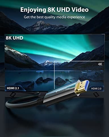 Stouchi 8K HDMI Cable Fiber Optic 50ft, 48Gbps Long Ultra High Speed HDMI® Cable, CL3 Rated in-Wall, 10K 8K60Hz 4K120Hz, Dynamic HDR eARC HDCP 2.2&2.3 Compatible for PS5 Desktop and More - Image 2