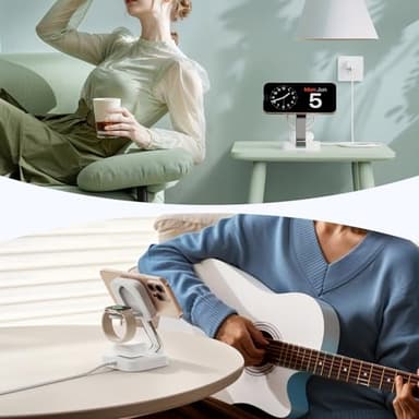 RYND 2025 Traveling Wireless Mag-Safe Fast Charging Station,Magnetic 3 in 1 Charger with iPhone 17 16 15 14 13 12 Pro Max Plus,Apple Watch Series & Air pods 4 3 2 Pro-Gifts for Wife & Husband(White) - Image 8