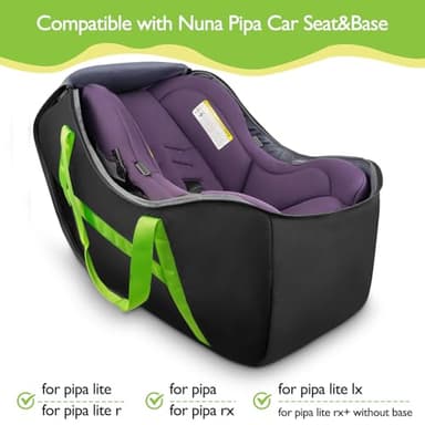 YOREPEK Infant Car Seat Travel Bag Compatible with All Nuna Pipa Car Seat and Base or Chicco KeyFit 30 and Base, Padded Car Seat Bags for Air Travel,Car Seat Gate Check Bag with 5 Protective Feet - Image 3