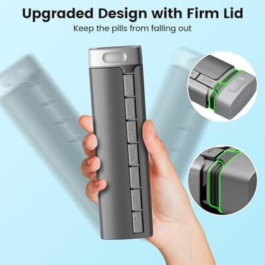Daviky Metal Travel Pill Organizer, Premium Aluminum Pill Box 7 Day, Weekly Daily Pill Case, Stylish&Cute Pill Holder for Medicines, Supplements and Vitamins (Gray) - Image 8