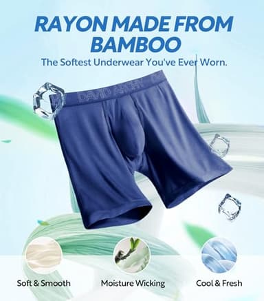 DAVID ARCHY Men’s Underwear Boxer Briefs Soft Comfortable Underwear Boxer Briefs for Men Breathable Moisture-Wicking 4 Pack (L, Black/Dark Gray/Navy Blue/Heather Gray - 5.5" in 4 Pack) - Image 2