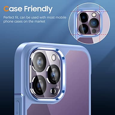 UniqueMe [3 Pack Compatible for iPhone 14 Pro Max/iPhone 14 Pro Camera Lens Protector Tempered Glass,[Case Friendly][Scratch-Resistant][Night Shooting Mode] - Clear - Image 4