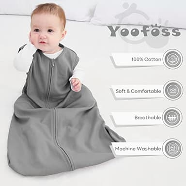Yoofoss Baby Sleep Sack 18-24 Months Baby Wearable Blanket 100% Cotton 2-Way Zipper Toddler Sleeping Sack，3 Pack Soft Lightweight Sleep Sacks for Babies - Image 3