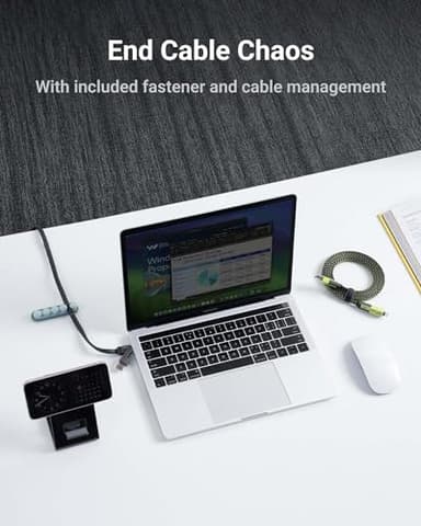 XCOOL 4-in-1 USB-C Cable (6ft), 100W USB-C Charger Cable with Hook-and-Loop Fastener and Cable Management, USB-C Cable/Fast Charging for MacBook, iPad, iPhone, Samsung, Green - Image 7