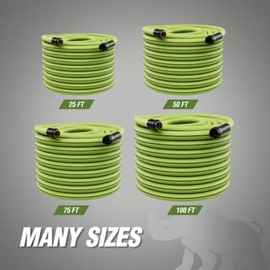 Rugged Rhino Heavy Duty Flexible Light Weight Garden Hose, 25ft x 5/8in, 4 Layer Leakproof Outdoor Gardening Tools, Watering Supplies, Powerful Water Pressure for Lawn, Flowers, Green Black - Image 9