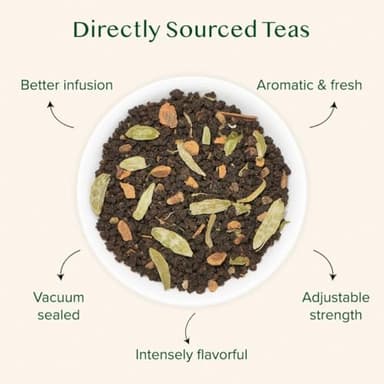 VAHDAM, Double Spice Masala Chai Tea (50+ Cups, 3.53oz) Strong, Robust & Spicy Blend - Black Tea CTC, Cardamom, Cinnamon, Cloves & Black Pepper | Pure Unblended Loose Leaf Tea | Vacuum Sealed - Image 3