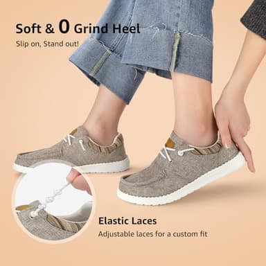 STQ Slip on Shoes Women Casual Arch Support Sneakers Comfortable Orthopedic Loafers for Foot Pain Relief Taupe US 8 - Image 6