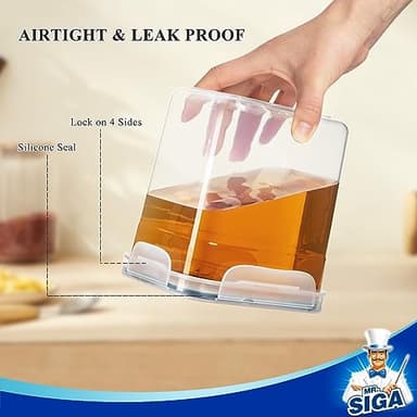 MR.SIGA 12 Pack Airtight Food Storage Container Set, BPA Free Kitchen Pantry Organization, Kitchen Canisters for Cereal, Spaghetti, includes 16 Reusable Sticker Labels - Image 2