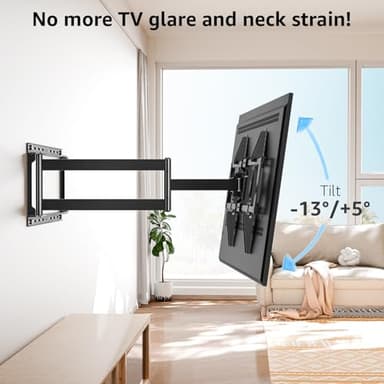 MOUNTUP Long Arm TV Wall Mount for Most 37''-82'' TVs, Corner TV Wall Mount with 30'' Extension Full Motion TVs Mount with Swivel Tilt Max VESA 600x400mm Load Up to 88 LBS, Fit 16/18/24'' Stud MU0019 - Image 5