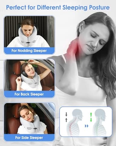 jiaao Travel Pillow, Neck Pillow Airplane, Plane Pillow Memory Foam Travel Neck Pillow with 360° Head and Neck Support, Portable Travel Essential Suitable for Airplane, Car, Train, or Bus Trip - Image 4