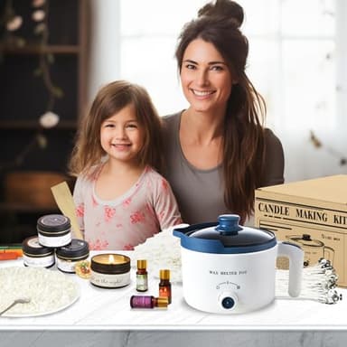 Soy Candle Making Kit with Wax Melter,DIY Candle Maker Set Supplies for Adults with 5lbs Soy Wax, Electric Melter, 100 Candle Wicks, 100 Wick Stickers - Image 6