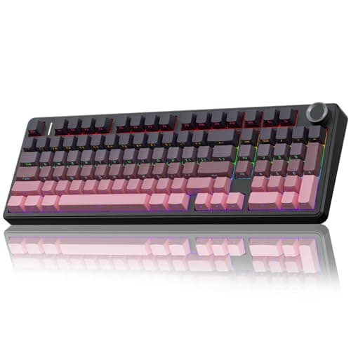 AULA F99 Pro Wireless Mechanical Keyboard with Knob,Tri-Mode BT5.0/USB-C/2.4GHz Hot Swappable Keyboard,Pre-lubed Switches,RGB Backlit Computer Gaming Keyboards - Image 1