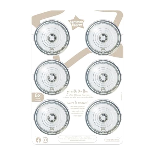 Tommee Tippee Natural Start Baby Bottle Nipples, Breast-Like for A Natural Latch, Anti-Colic Valve, Soft Silicone, Fast Flow, 6+ Months, Pack of 6 - Image 1