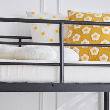 VINGLI Full Size Loft Bed Kids Loft with 2 Stairs Design,Space-Saving Double Bed for Teens, Adults, Heavy Duty Metal Square Slat, No Box Spring Needed,Black - Image 5