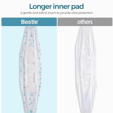 Bestle Male Dog Wrap, Disposable Dog Diapers, 40 Count, L (Waist 23.6”-31.5”), Wetness Indicator, Ultra Protection, Leak Proof, Super Absorbent, Soft - Image 8