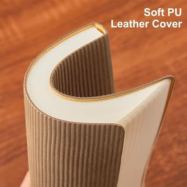 TSFPapier Lined Journal Notebook for Work College Ruled Note Book 5.79"x8.27" A5 PU Leather Daily Journaling 216 Pages for Women Men Writing Home School Supplies Business (A5 Lined 216pages, 01-Khaki) - Image 3