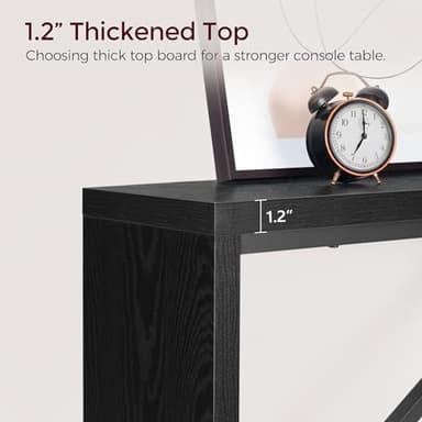 MAHANCRIS Console Table, 78.7" Long Sofa Table Behind Couch, Narrow Entryway Table, Farmhouse Dining Table with Angled Metal Frame, Industrial Console Table for Entryway, Black CTHB20801 - Image 7