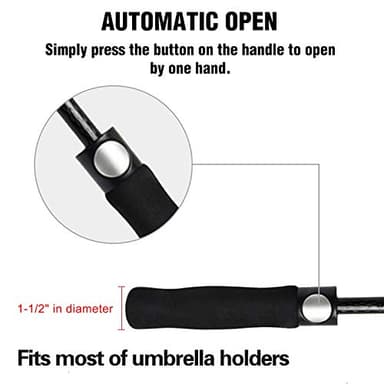 ACEIken Golf Umbrella Windproof Large 62 Inch, Double Canopy Vented, Automatic Open, Extra Large Oversized,Sun Protection Ultra Rain & Wind Resistant Stick Umbrellas (Black) - Image 4