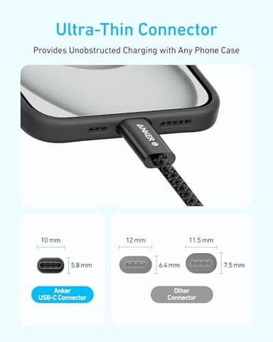 Anker Zolo USB C to USB C Cable, Braided and Dirt-Free Type-C Fast Charging Cable, Slim Connector, for iPhone 17 Series, MacBook (240W) (Pink, 6FT) - Image 4