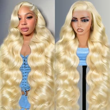Shciyair 30 Inch 613 13x6 Lace Front Wig Human Hair 200 Density Blonde Wig Human Hair 613 HD Lace Frontal Wig 13x6 Body Wave Lace Front Wigs Human Hair Pre Plucked with Baby Hair - Image 1