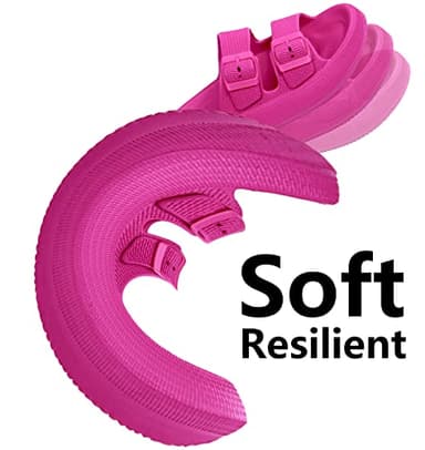 Weweya Hot Pink Pillow Slippers For Women Non Slip Quick Drying Shower Slides Bathroom Sandals Hot Pink Women Size 7 7.5 - Image 5