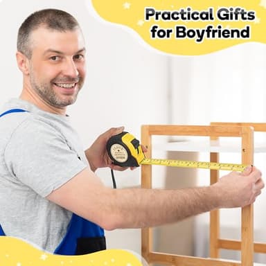 Boyfriend Fathers Day Birthday Gift from Girlfriend, I Love My Boyfriend, Cute Month Year Anniversary Tool Gifts Ideas for Him Boyfriend, Cool Long Distance Tape Measure 25 FT Tool Presents - Image 5