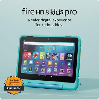 Amazon Fire HD 8 Kids Pro tablet (newest model), ages 6-12. Bright 8" HD screen, includes ad-free content, parental controls, 13-hr battery, slim case for older kids, 64GB, Hello Teal - Image 7