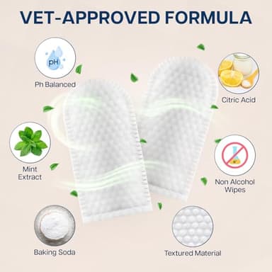 Dog Teeth Cleaning Wipes - 100 Value Pack - Fresh Mint Dog Dental Wipes, Vet Formulated Pet Teeth Cleaning Finger Wipes for Dogs & Cats – Effective Dog Teeth Cleaning, Plaque & Tartar Solution - Image 5