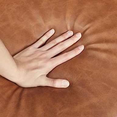 Yaheetech PU Leather Accent Chair, Mid-Century Modern Armchair with Solid Wood Legs, Reading Leisure Chair with High Back for Living Room Bedroom Waiting Room, Light Brown - Image 9