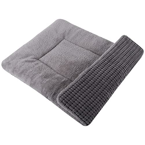 Vetasac Reversible Dog Bed Mat with Plush and Corn Velvet,Soft Warm Pet Cushion, Dual Purpose Washable Sleeping Mattress Bed for Small Medium Large Dog and Cat XB004 (42"x28", Light Grey) - Image 1