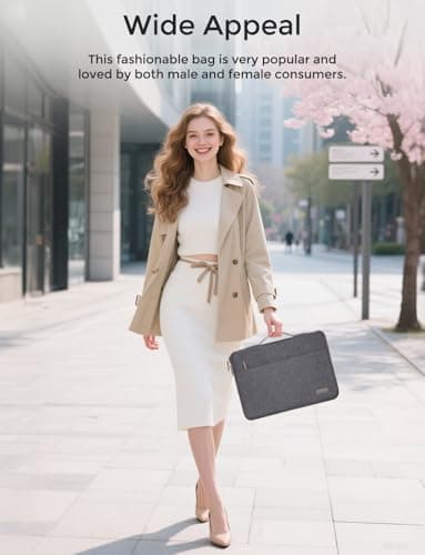 DOMISO 17.3 inch Laptop Case Sleeve Protective Cover Compatible with 17.3 inch HP Pavilion Envy 17/Lenovo IdeaPad/Acer/ASUS/Dell/Alienware/LG Gram,Water Resistant Computer Bag with Handle,Dark Grey - Image 7