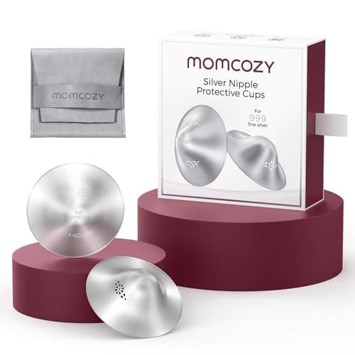Momcozy 999 Silver Nursing Cups Original Perforated Breathable Design, 999 Silver Nipple Cover for Breastfeeding Essential,Nipple Shield for Nursing Newborn, Metal Nipple Shields, Regular Size - Image 1