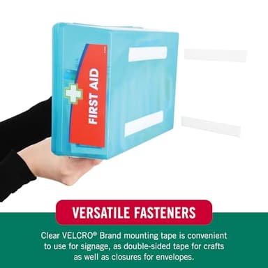 VELCRO Brand Thin Clear Tape | 15 Ft x ¾” | Cut Strips to Length | Home Office or Crafts Fastening Solution | Large Roll, 91325 - Image 7