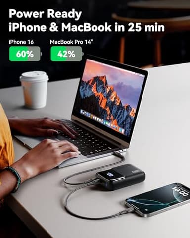 INIU Power Bank, 25000mAh 100W High Capacity USB C Laptop & Phone Portable Charger, Fast Charging Flight Cruise Ship Travel Essential Mini Battery Pack for College Students Travelers Boys Girls, Red - Image 4