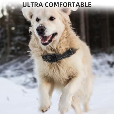 Airtag Dog Collar - 100% Waterproof Air tag Dog Collar Holder for Apple AirTag, Reflective, Soft Padded, Everlasting, GPS Dog Collar for Small Medium Large Dogs (Black, M) - Image 5