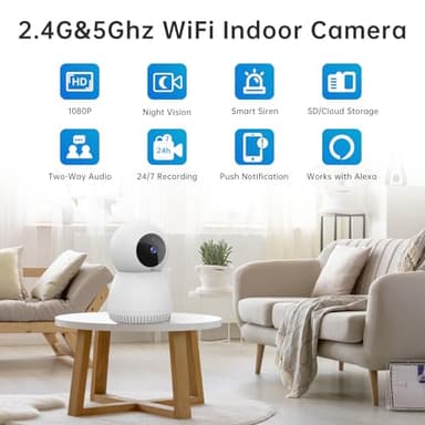 NoahTec Indoor Camera,1080P Pet Camera Baby Monitor,AI Motion Detection, 2-Way Talk, Night Vision, Siren, Compatible with Alexa - Image 2