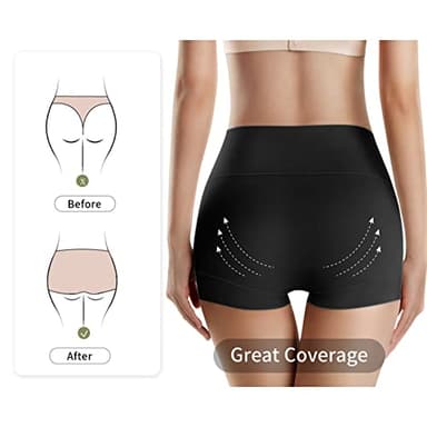 MEIYATING Boy Shorts Underwear for Women Cotton Compression Plus Size High Waisted Boxers Briefs Panties Boyshort 4 Pack - Image 3