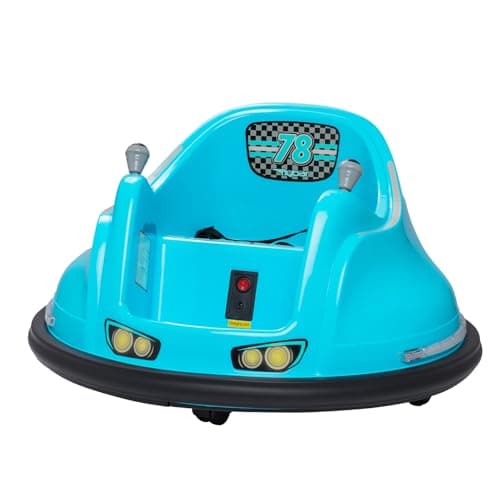 Flybar FunPark 6V Bumper Car – 360° Electric Ride-On Toy with LED Lights, Safety Seat Belt, Soft Bumpers – Indoor & Outdoor Bumper Car for Kids Ages 1.5-4 Years, Supports Up to 66 lbs (No Remote) - Image 1