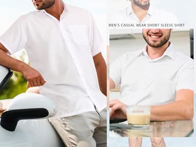 HAPPY BAY Men's Short Sleeve Button Down Summer Solid Shirts Casual Camp Vacation Shirt Beach Business Work Shirt Tees with Pocket 4XL White Plain - Image 7