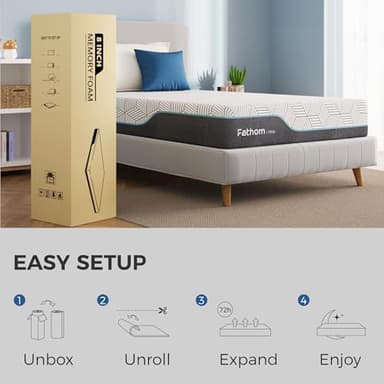 FATHOM Firm King Mattress 12 Inch Memory Foam Mattress King Size Bed in a Box for Back Pain Relief and Cool Sleep with Gel Foam and Removeable Fiberglass Free Cover, CertiPUR-US Certified - Image 7