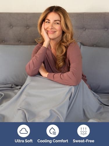 Extra Deep King Sheet Set - 6 Piece Breathable & Cooling Sheets - Hotel Luxury Bed Sheets Set - Easy & Secure Fit - Soft, Wrinkle Free & Comfy Sheets Set - Steel Blue Sheet Set with Extra Deep Pockets - Image 6