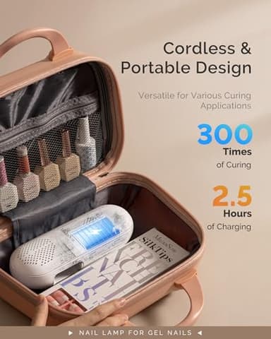 MelodySusie Plus20F Cordless UV Nail Lamp, Innovative UV Protection Light for Gel Nails with 2 Timers & LED Display,Rechargeable Nail Art Tools for Manicure Fast Curing Gel Polish at Salon & Home - Image 5