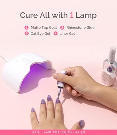 MelodySusie UV Nail Lamp, ART06F UV Light for Gel Nails, Nail Dryer with 2 Timer, Fast Curing Gel Nail Polish Nail Art Tools for Desk and Handheld use, Starter-Friendly Mini Manicure Accessories-White - Image 3