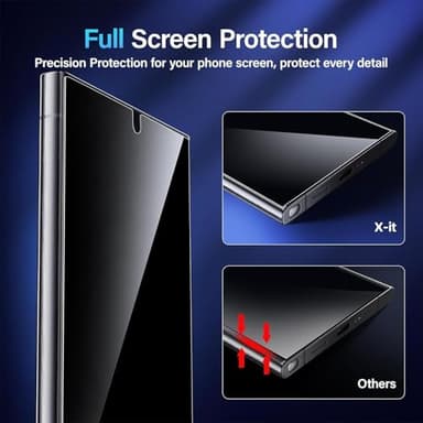 X-it for Samsung Galaxy S24 Ultra Privacy Screen Protector,6.8inch with [Auto-Dust Removal] 9H+ Tempered Glass [10X Military Protection], Bubble Free, Case Friendly 3 Packs - Image 3