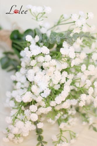 LELEE Baby's Breath Artificial Flowers - 30 PCS Babys Breath Flowers with Eucalyptus Stem Bulk - Real Touch Fake Gypsophila Bouquets for Wedding Decor, Party Arrangements, Home Decoration, DIY Crafts - Image 2