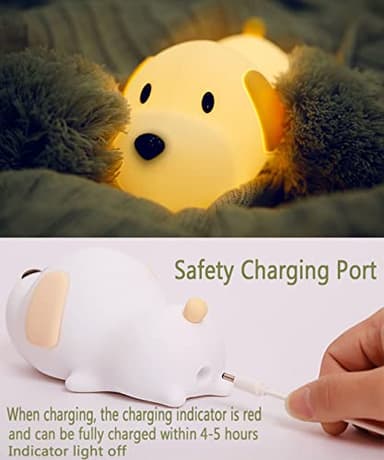 HAPPYBAG Kids Night Light,Cute Soft Silicone Dog Lamp Dimmable Nursery Portable Puppy Kawaii Lamps,Bedside Lamp for Baby and Toddler,Boy Girls - Image 5