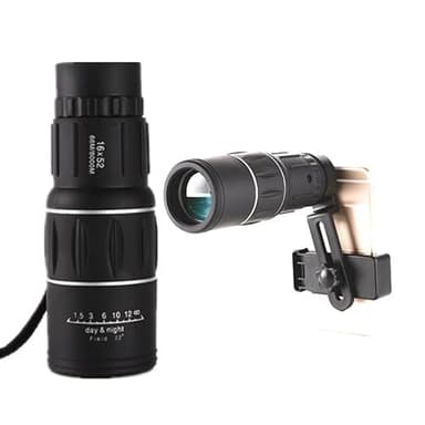 16x52 Monocular Telescope with 10x Magnification, 66M-8000M Range, Day & Night Vision, 150mm Lens - Image 1