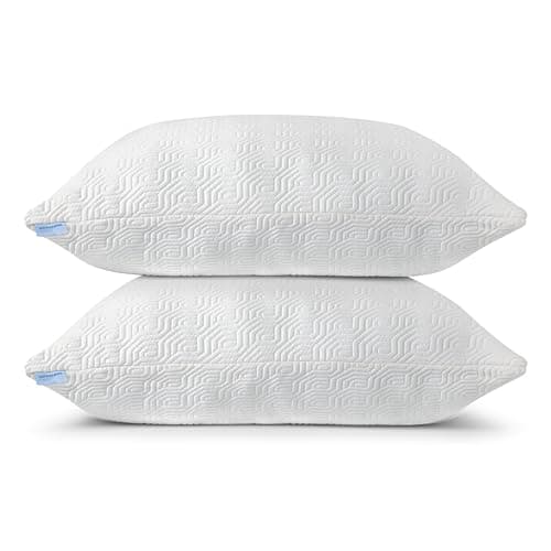 2 Pack King Size Rayon Derived from Bamboo Pillows for Sleeping, Cooling Shredded Memory Foam Pillow Sets for Back, Side, Stomach Sleepers, Adjustable, Removable Cover, King (Pack of 2) - Image 1