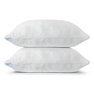 2 Pack King Size Rayon Derived from Bamboo Pillows for Sleeping, Cooling Shredded Memory Foam Pillow Sets for Back, Side, Stomach Sleepers, Adjustable, Removable Cover, King (Pack of 2) - Image 1